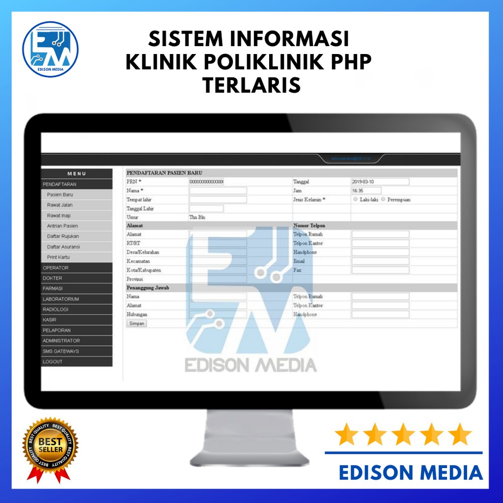 Jual Sistem Informasi Klinik Poliklinik PHP Terlaris Indonesia|Shopee Indonesia