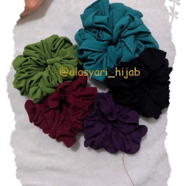 Ikat rambut bervolume besar- ikat rambut hijab - ikat rambut Scrunchine