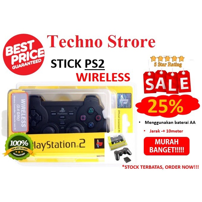 Stik / Stick Ps2 Wireless (Tanpa Kabel) Ori Pabrik (Kw) Paling Murah