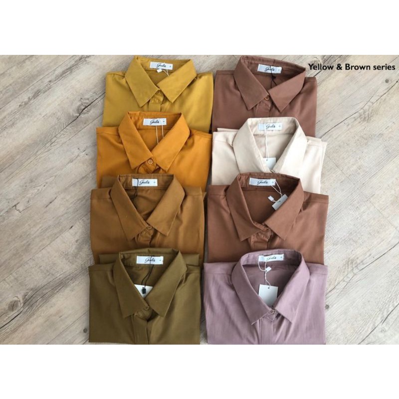 Daily shirt Brown Geulis size S Preloved