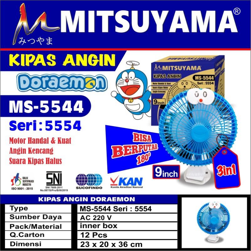 Kipas Angin Doraemon Mitsuyama MS-5544