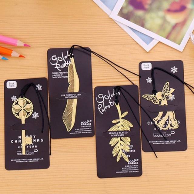 

Pembatas Buku Besi warna Emas Lucu