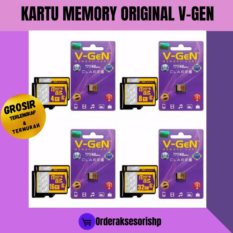 KARTU MEMORI MICRO SD V-GEN 4GB / MICRO SD V-GEN  8GB / MICRO SD V-GEN 16GB 32GB CLASS 6