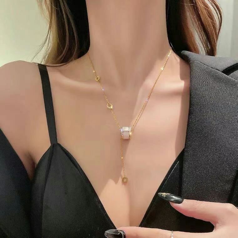 Kalung Model Double Layer Bentuk Geometris Ukuran Kecil | Kalung Rumbai | Kalung Rose Gold 18k | Kalung Bahan Stainless steel | Kalung Bahan Titanium Steel |