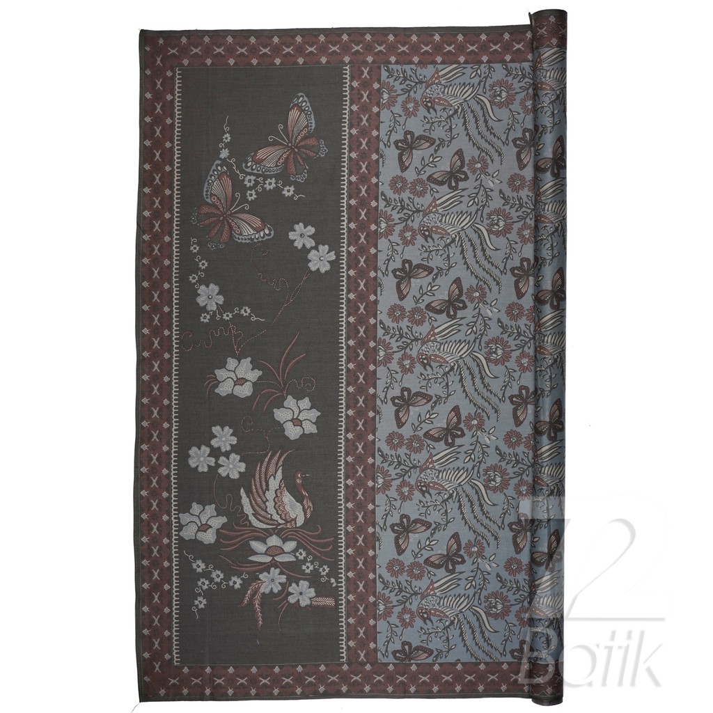 KAIN PANJANG BATIK Bahan Katun Motif Kupu Kupu Two Tone Pagi Sore Warna Abu Grey Gray 726161 Cap 72 Jarik Jarit Samping Kebat Panjang Batik Katun Modern Premium Bahan Seragam Batik Pernikahan Kantor Keluarga Murah Kamen Jadi Batik Bali Lembaran