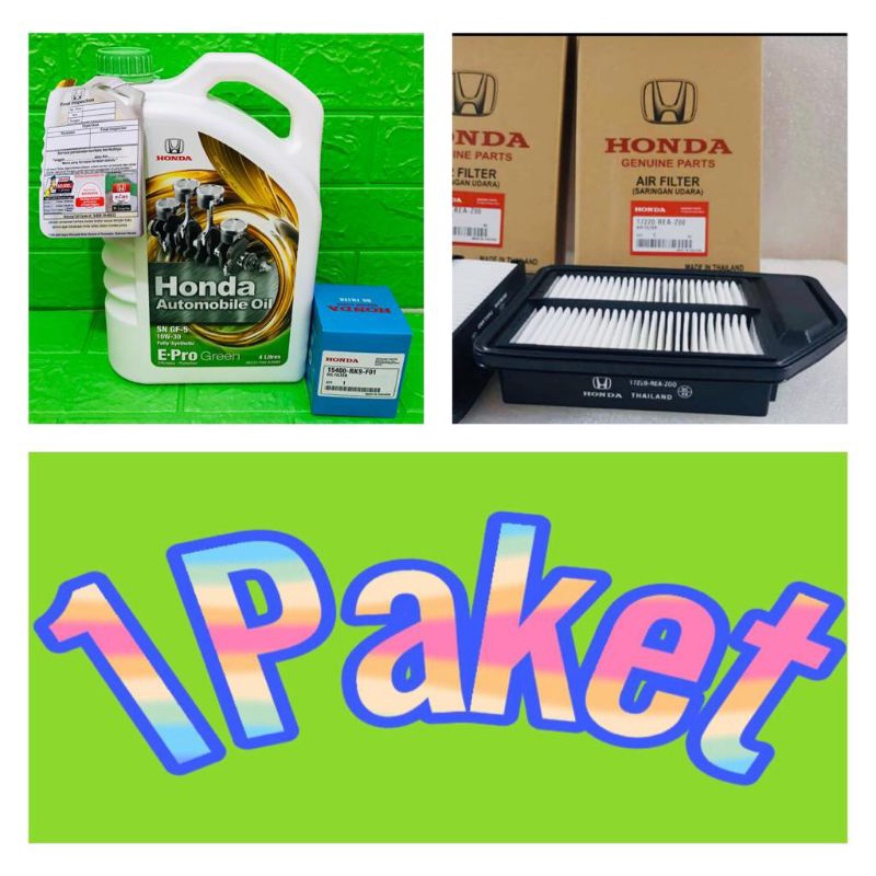 oli mesin Honda epro green 10W-30 4L / paket jazz city idsi vtec (3item)