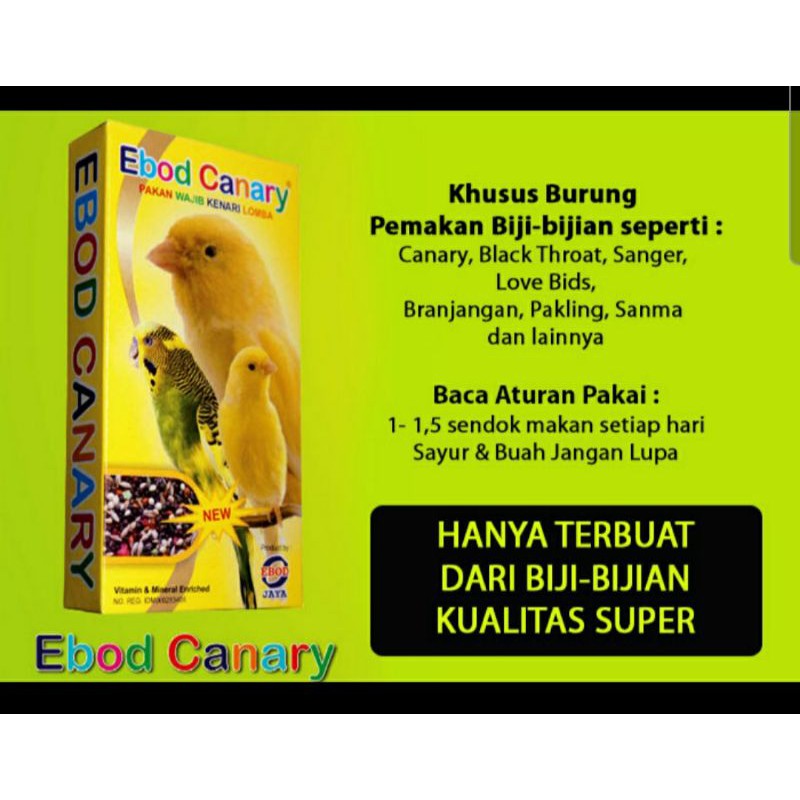 ebod kenari dus ebod jaya pakan burung lovebird black troat sanger