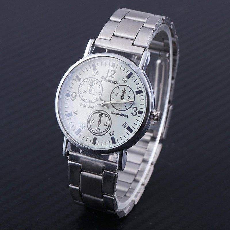 Jam Tangan Pria Wanita GENEVA STAINLESS STEEL/3 TITIK - New Watch Analog Stainless Steel