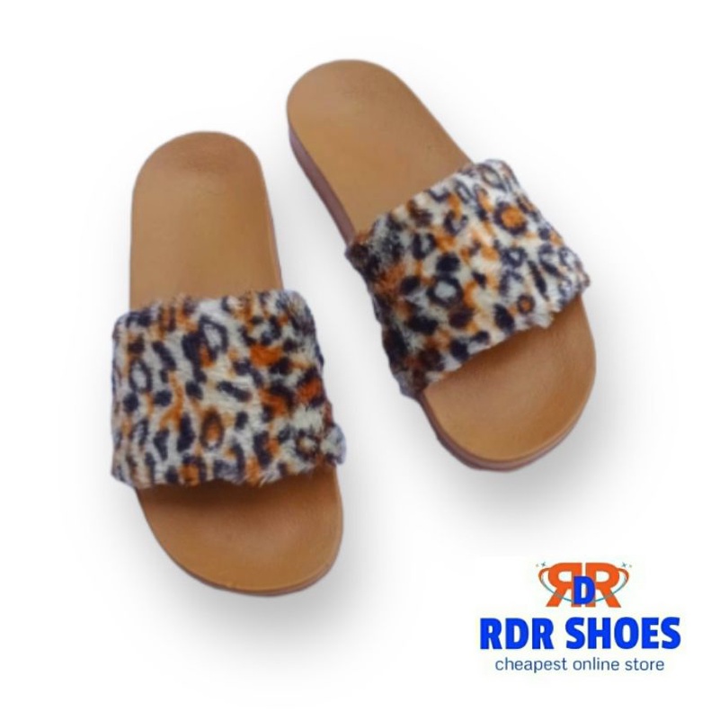 sandal wanita kokop bulu macan / leopard