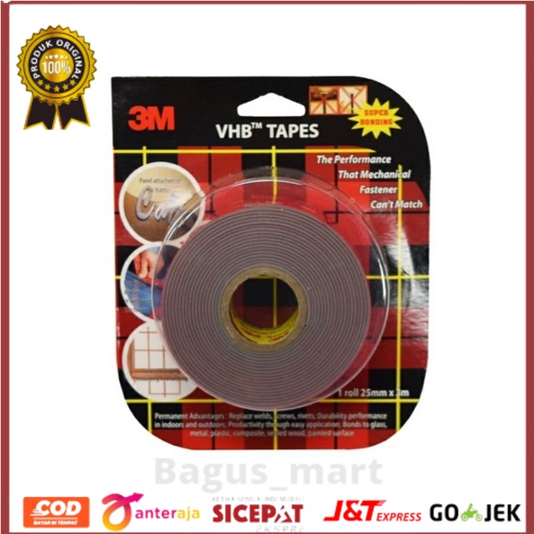 

3m Isolasi Vhb 2.5 Cmx3mtr - Abu Abu/double tape 3M/double tape outdoor/daya rekat kuat