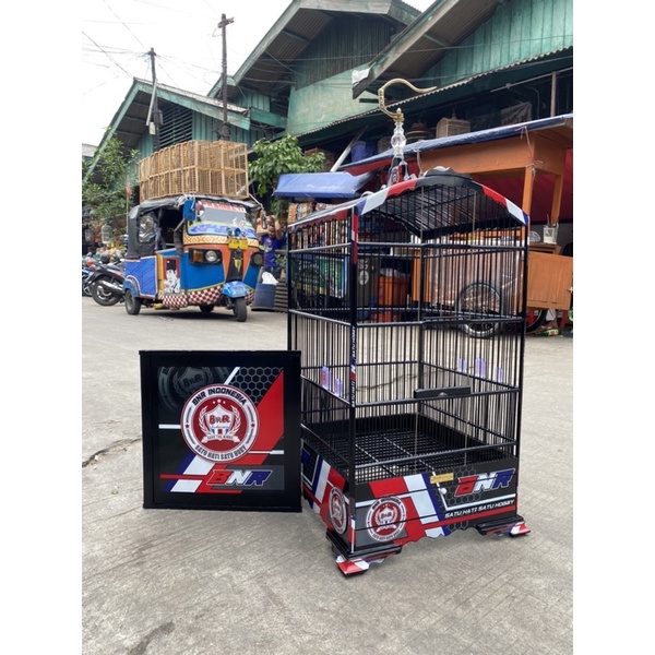 SANGKAR KANDANG KOTAK KOSAN DECAL RACE TIMBUL 40X40
