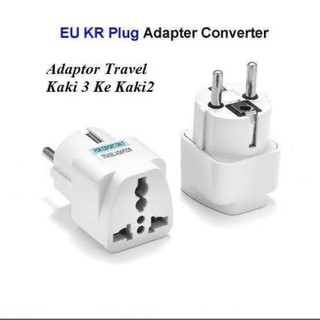 Universal Travel Adaptor 3 Kaki ke 2 Kaki / Over Staker / Colokan Universal