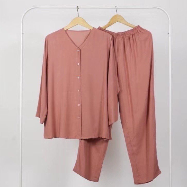PIYAMA POLOS / PIYAMA RAYON PAJAMAS RAYON / SET BAJU WANITA