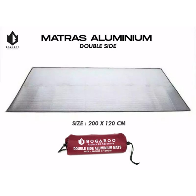 [ COD ] Matras Foil Double Bogaboo Side Size 200 x 120 cm Ultralight - Matras Alumunium - Alas Tenda