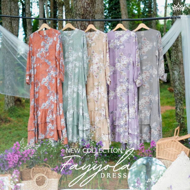 GAMIS MOTIF DRESS FAYYOLA BY ZINNIA READY STOCK