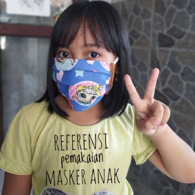 Masker anak kain katun filter tisu