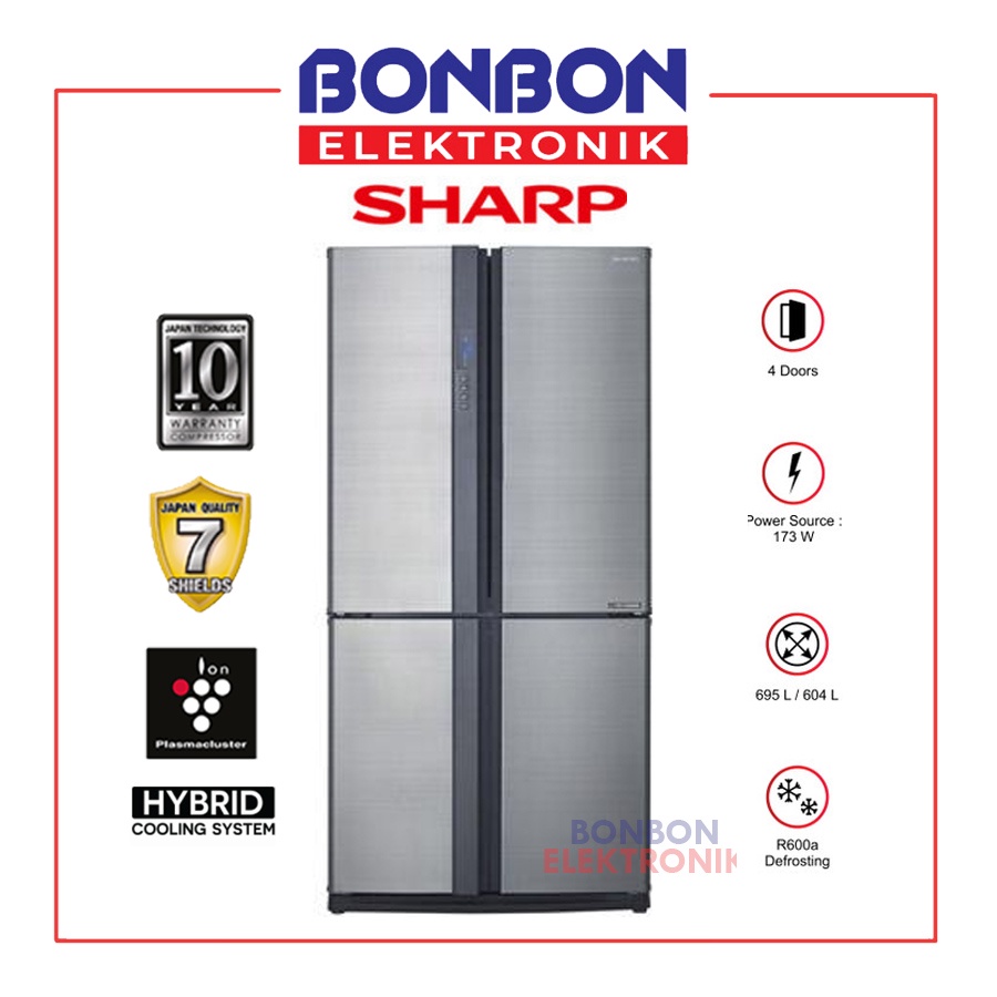 Sharp Kulkas Side By Side 4 Pintu SJ-IF90PB-SL / SJIF90PBSL