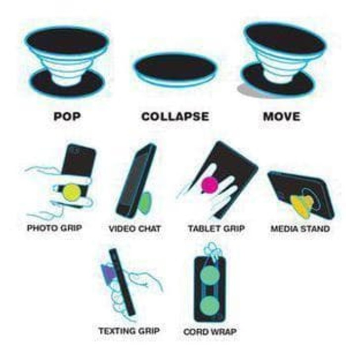 Popsocket Musically Murah Popclips Murah Pop Socket Motif Phone Holder Stand HP Gadget 10g