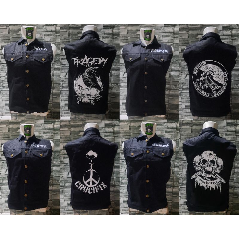 jacket vest lekbong jaket levis pria/Jacket vest band punk