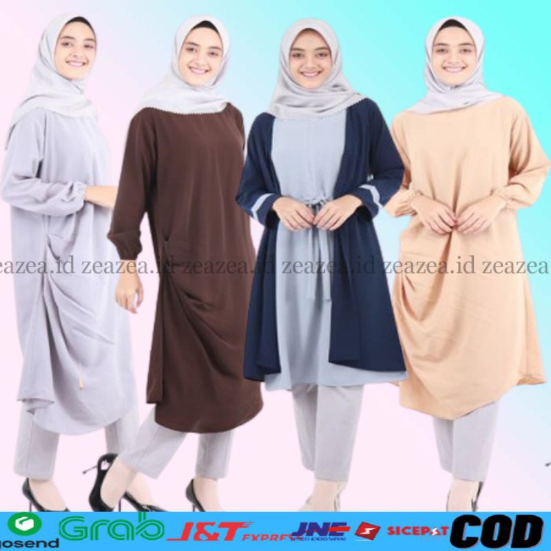 Tunik Atasan Wanita Baju Tunik Remaja Muslim Wanita Kekinian 2020 Murah Terbaru Polos Magali Tunic