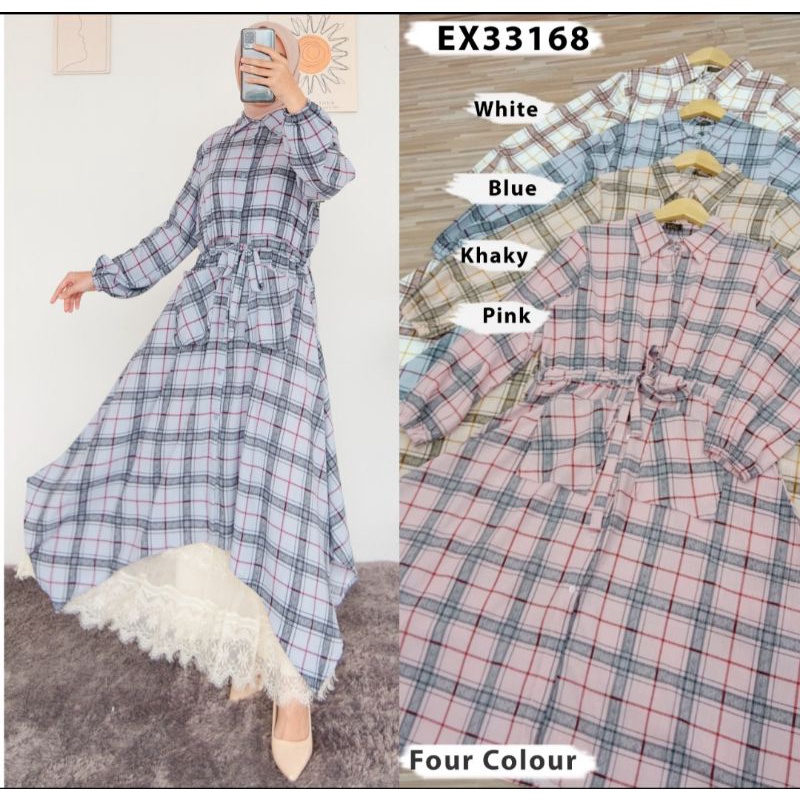 MIDI Dress Kotak Air Flow ORI by EXTU