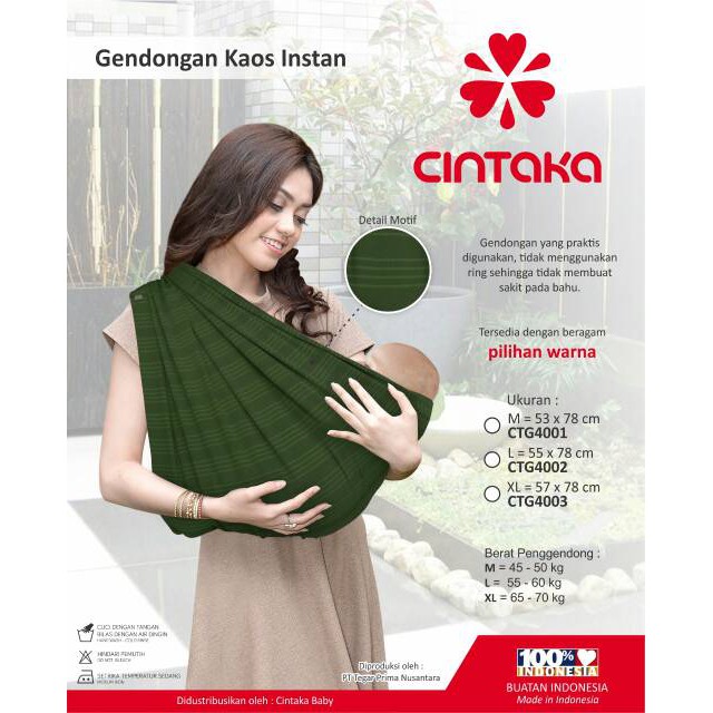 PROMO Gendongan Samping Cintaka Salur/Motif Instan (GEOS) Original