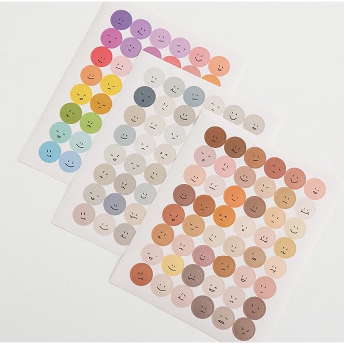 

48pcs Stiker Emoji Bulat | Aesthetics Diary Dekorasi Scrapbook DIY