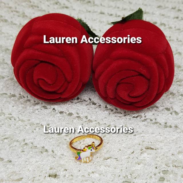 Cincin Anak Karakter Unicorn Perhiasan Imitasi Lapis Emas Kuning CC 4012