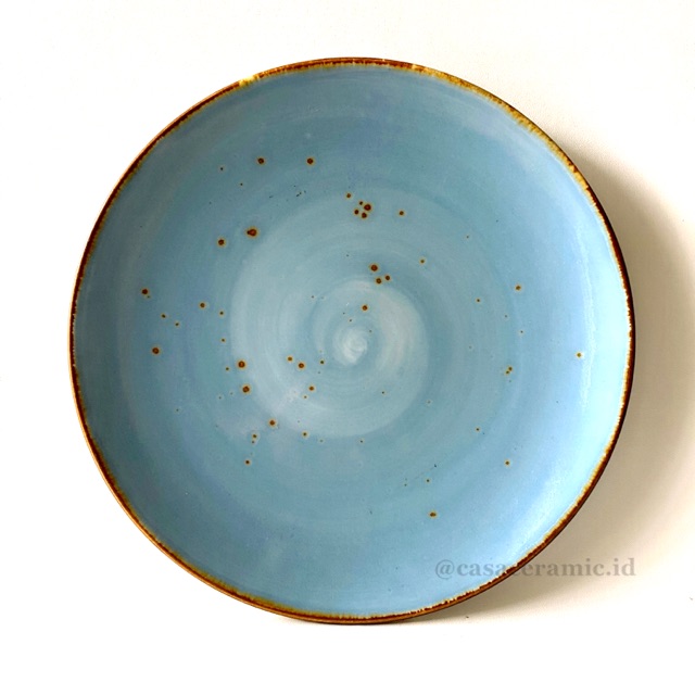 SALAD PLATE RUSTIC BIRU PIRING  KERAMIK  Shopee Indonesia