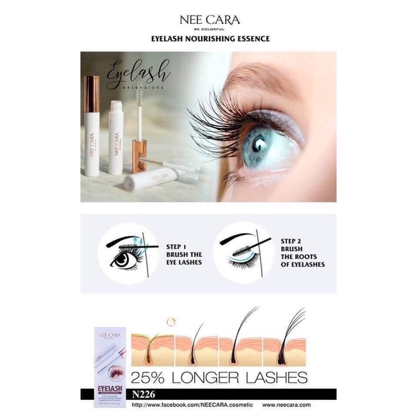 [TERMURAH] Nee Cara Eyelash Nourishing Essence Serum Pelentik dan Pemanjang Bulu Mata Original Thailand