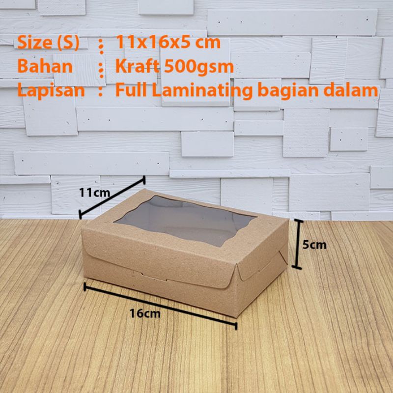 

Box / Dus / Kotak kue brownies laminasi Size S (11x16x5cm)