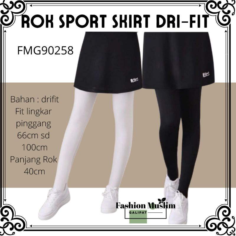 Rok Olahraga Wanita Sport Skirt Drifit Rok Olahraga Gowes Bersepeda Senam Golf Tenis Yoga Rok Hitam