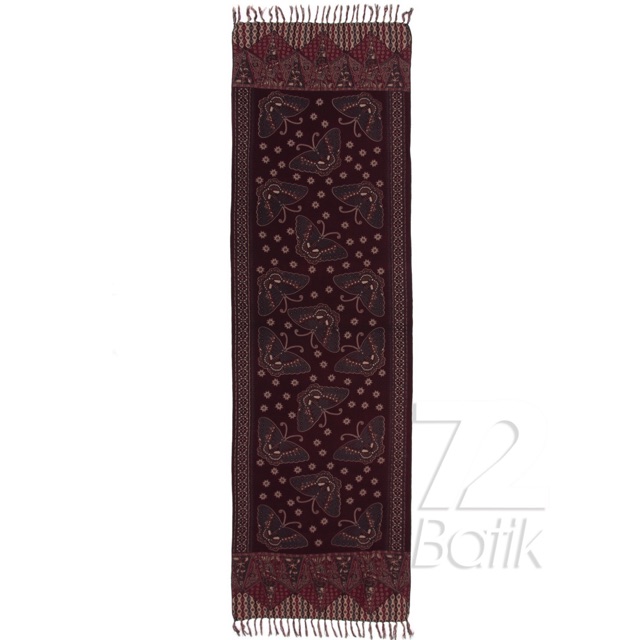 SYAL BATIK PREMIUM MOTIF KUPU COKLAT TUA 727345 CAP 72