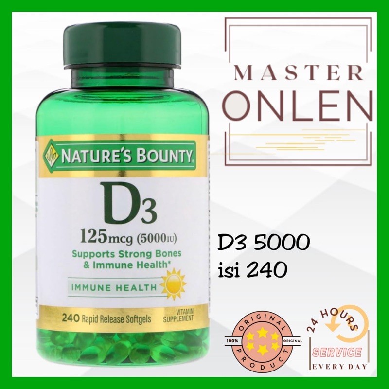 Nature's Bounty Vitamin D3 5000 iu 240 SG Nature bounty D3 5000iu Usa