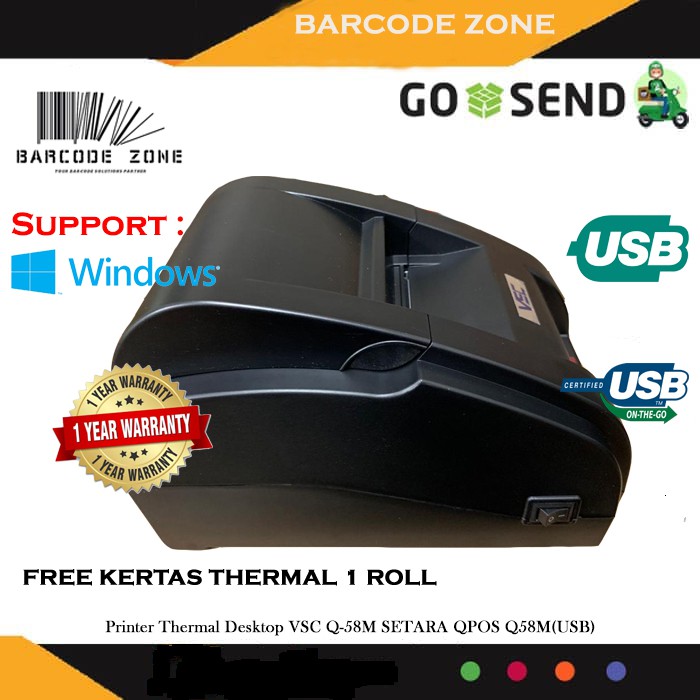 Mini Pos Printer Kasir Thermal Vsc Tm 58u 58mm Tanpa Bluetooth Shopee Indonesia