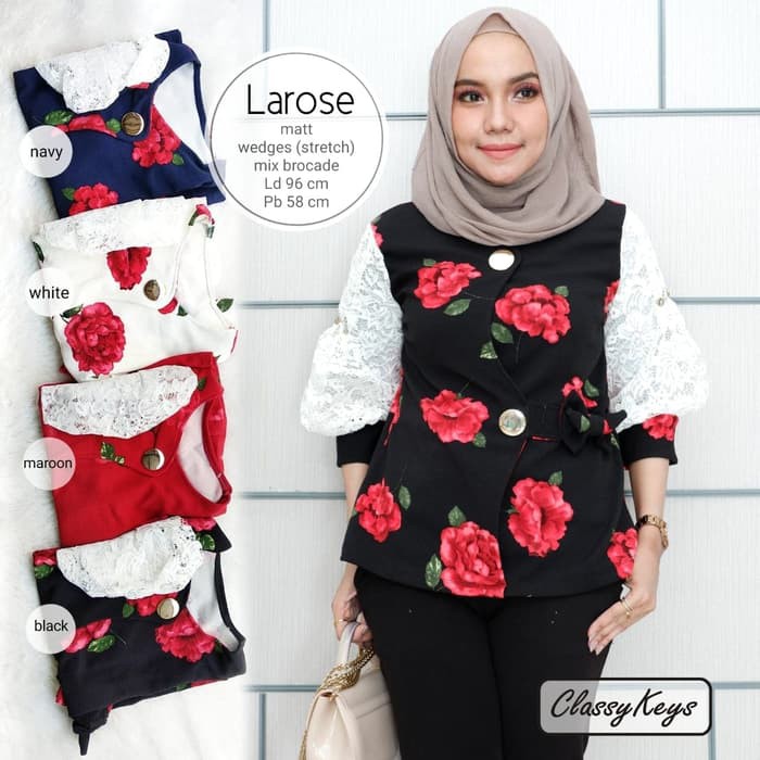 TRENDY Pakaian wanita muslim syari setelan ramadhan lebaran tunik larose muslim modern keren lucu un