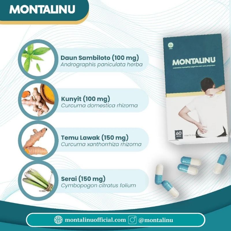 Terlaris Montalinu Asli ber BPOM untuk atasi pegal linu rematik asam urat