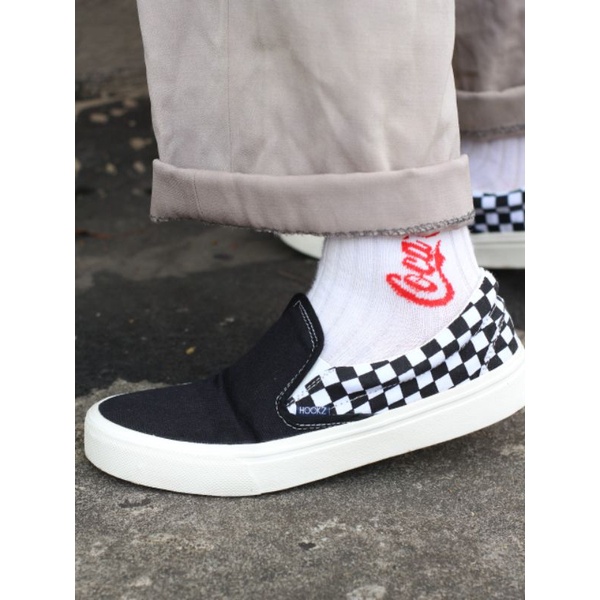 HOOKZ.INC - SEPATU SLIP ON CHECKERBOARD | SOUTH BLACK WHIZ | CHECKERBOARD | SEPATU PRIA WANITA | ORIGINAL 100%