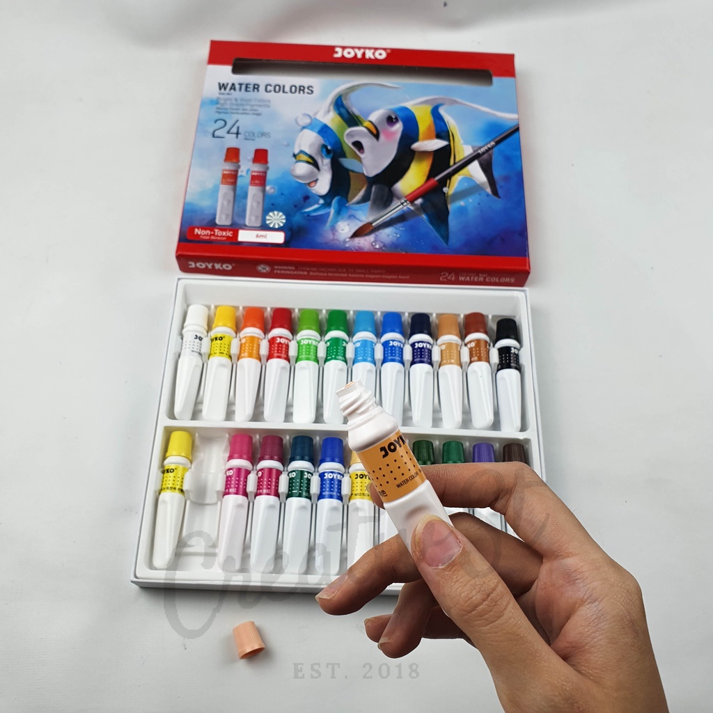 

JOYKO Cat Air Watercolor 24 Warna 6 Ml Set Paint Lukis Water Color