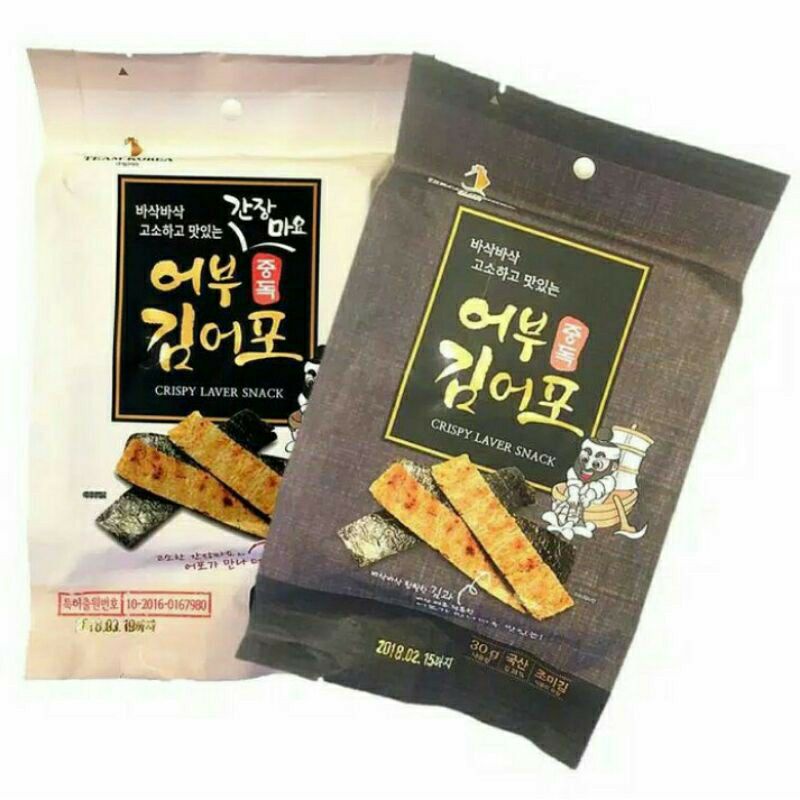 

Team Korea Fishman Laver Dried Fish 30gr - Crispy Laver Snack - Made In Korea