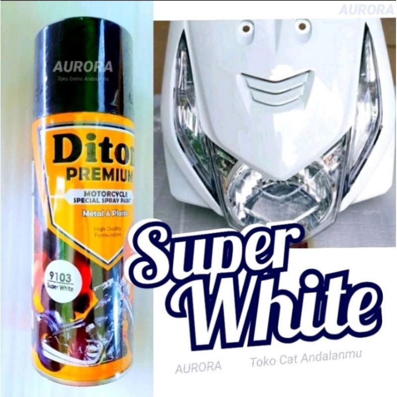 Pilok Pylox Cat Semprot Diton Premium Super White 9103 Putih Solid Mengkilap 400 ml