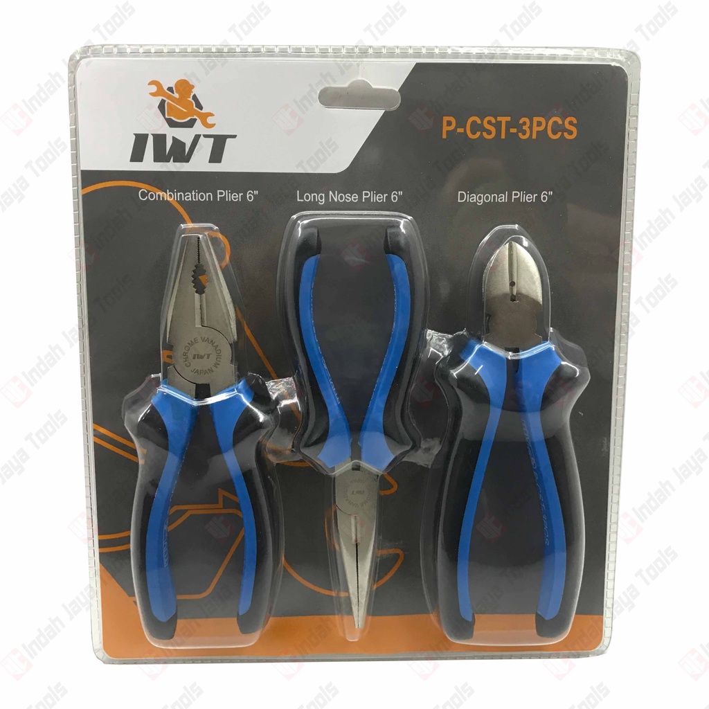 IWT P-CST-3PCS Tang Set 3 Pcs Paket - Tang Kombinasi Lancip Potong