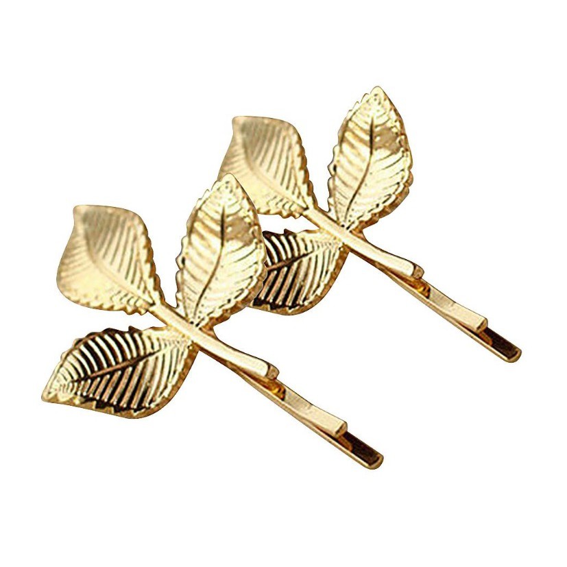 Hairpin Pin Jepitan Rambut DAUN Unik Gold Silver Aksesoris Wanita Cewe Korea Fashion