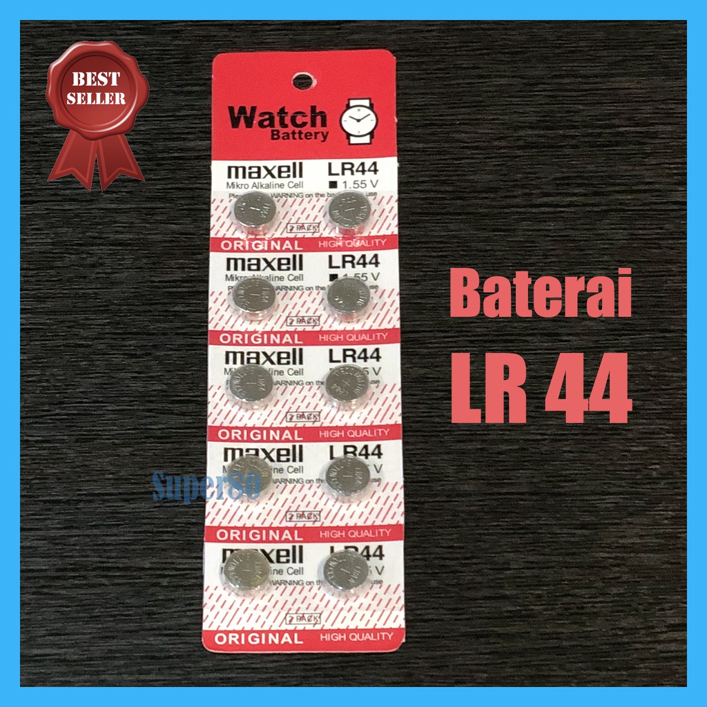 Baterai LR44 / AG13 Batere    Kancing Maxell AG 13 LR 44