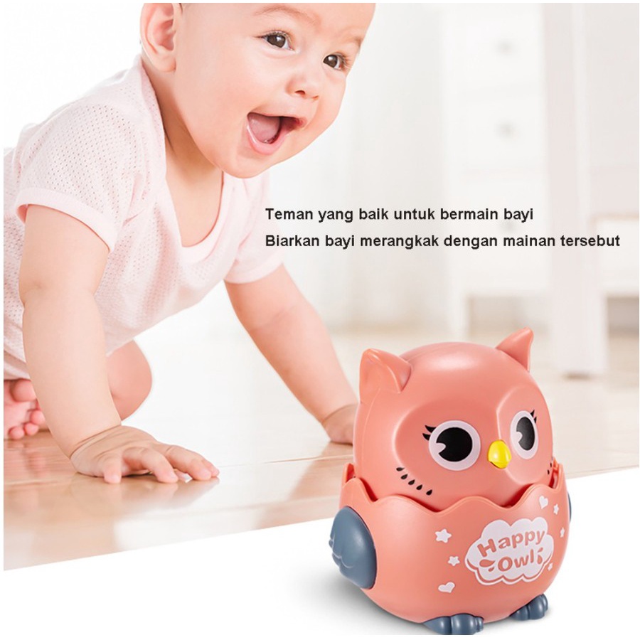 PROMO NEW PRODUK Mainan Edukasi HAPPY OWL Berjalan Mainan Bayi Baby Toys Burung Hantu - Kado Mainan Tarik dan Dorong Boneka baby Unik 3 4 5 6 Bulan  ST