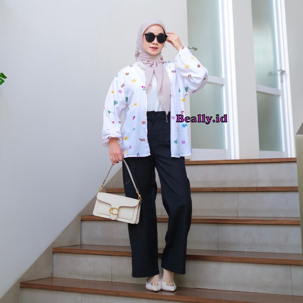 ONESET OUTER KIYOWO LOOSE PANTS | ARABELLA OUTER | ONE SET KIYOWO OUTER LENGAN BALON MOTIF KIMONO | OUTER KOREAN | OUTER KATUN RAYON VISCOSE MOTIF | OUTER WANITA | CARDIGAN MOTIF