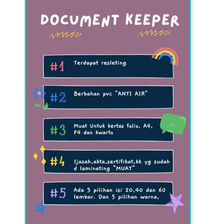 

(J3H7).. [ BISA COD ] isi 60 lembar dokumen keeper/Map dokumen/Map resleting anti air //Paling@popular