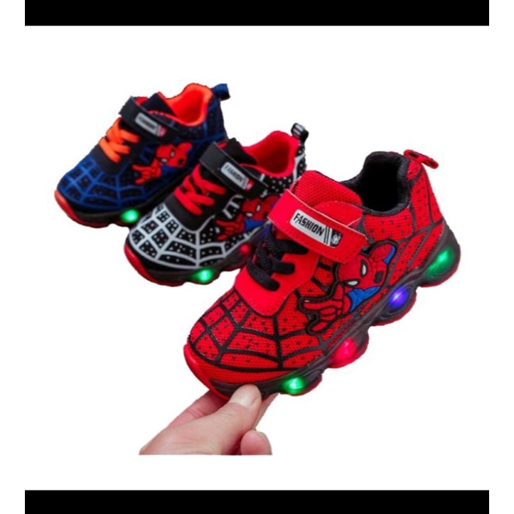 Sepatu LED anak | Sepatu Spiderman
