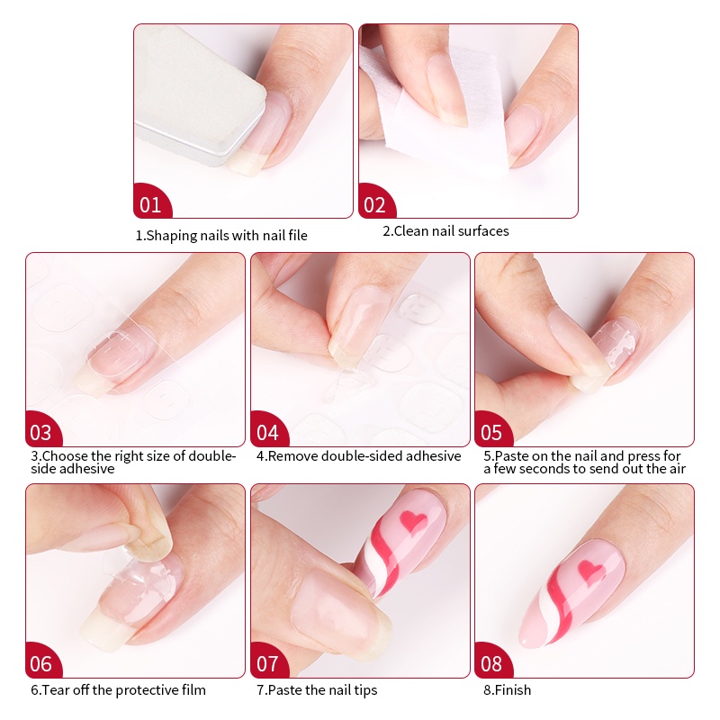 1 Sheet Clear Nail Tape Double-side Adhesive Stickers Nail Adhesive Tab Nail Art Tools