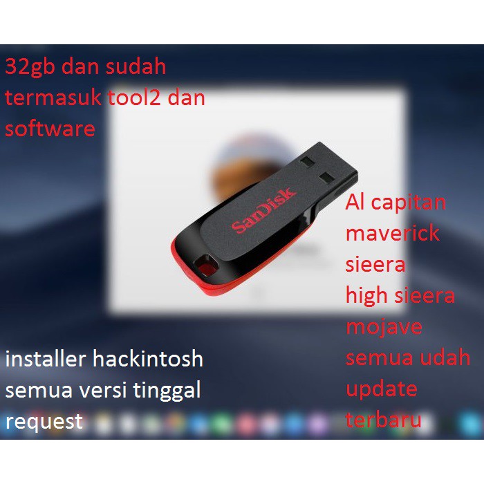 Installer Bootable DIstro Mac OS X Hackintosh 32GB + BONUS